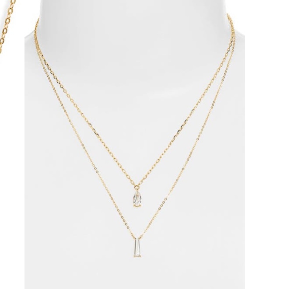 Nordstrom Tiered Cubic Zirconia Pendant Necklace